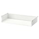 White HJÄLPA shelf, made from steel with epoxy finish, rectangular shape, plain design, wall-mountable organiser.