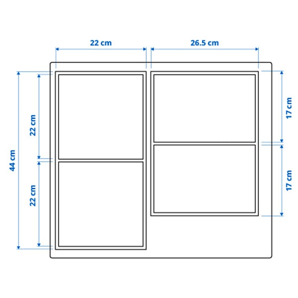 Illustration with measurements for the product: HÖGKLASSIG.