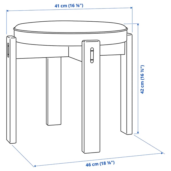 Illustration with measurements for the product: HOLMSJÖ.
