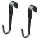 Two black metal HULTARP hooks for wall hanging, designed for kitchen storage.