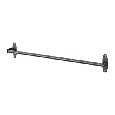 HULTARP black metal rail, minimalist design for wall-mount storage.