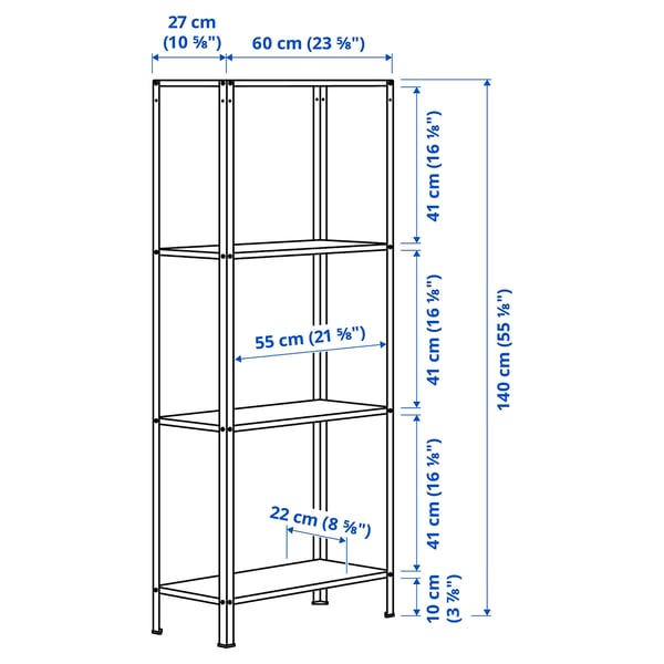 Illustration with measurements for the product: HYLLIS.