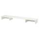White IDANÄS desk shelf, rectangular, adds storage, lifts monitor.