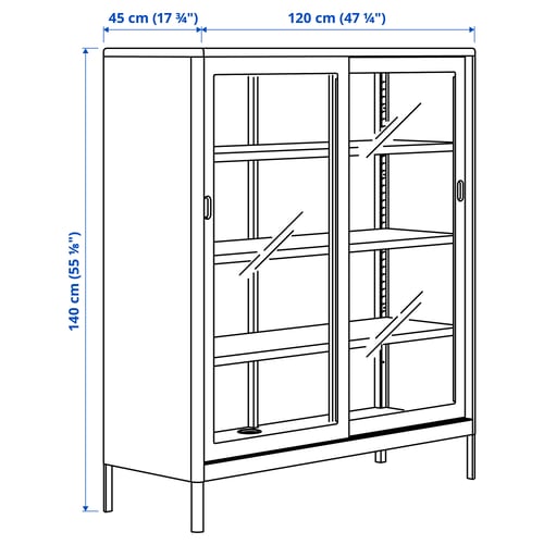 Illustration with measurements for the product: IDÅSEN.