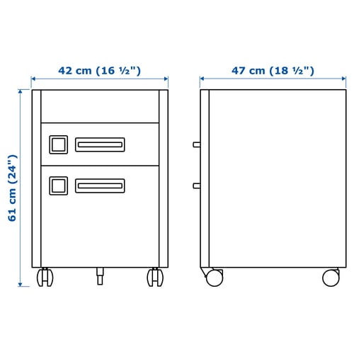 Illustration with measurements for the product: IDÅSEN.