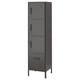 Black IDÅSEN storage cabinet with multiple compartments and a sleek, modern design.