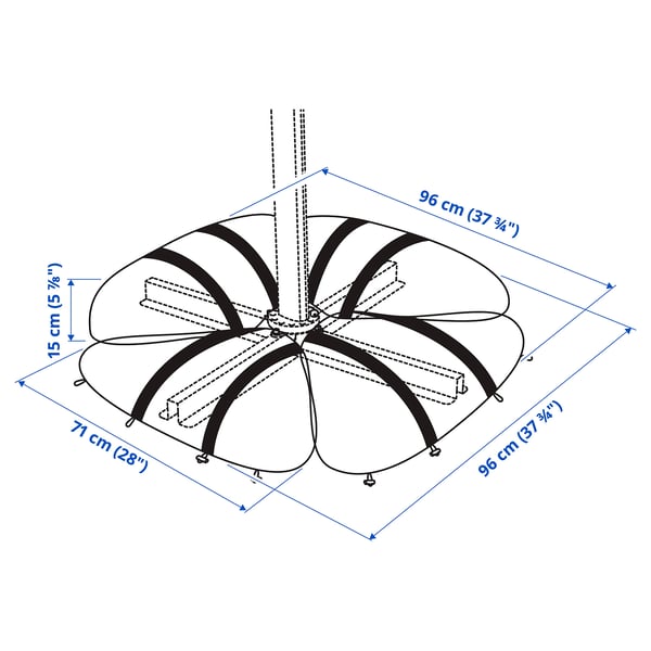 Illustration with measurements for the product: IGGÖN.