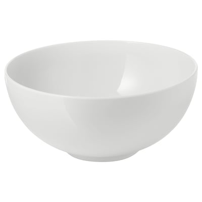 White IKEA 365+ bowl, made of porcelain, simple, round design, practical for everyday use.