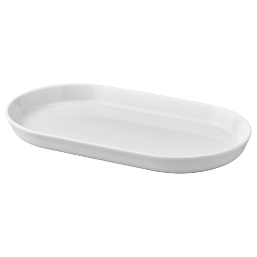White oval ceramic plate from IKEA 365+, simple and durable design.