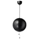 IKEA PS 2014 black spherical pendant lamp with strings for dimming.