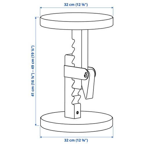Illustration with measurements for the product: IKEA PS 2026.