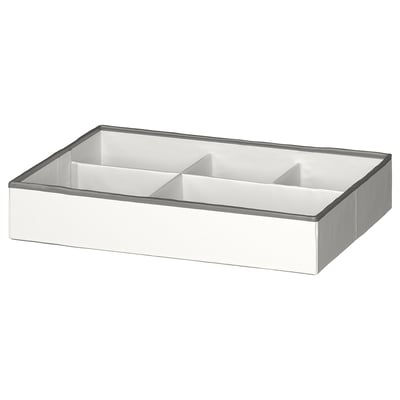 JÄTTEBJÖRN drawer organiser - white, fabric, rectangular, 4 compartments.