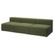 Modern green modular sofa with clean lines and multiple seating options.