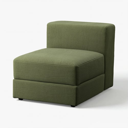 JÄTTEBO green corduroy armchair, modern minimalist design, comfortable, textured.