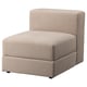 Tan JÄTTEBO corner chair, textured fabric, l-shaped, modern design, plush cushions.