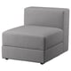 JÄTTEBO, grey modular sofa unit, modern cube shape, soft fabric cover.