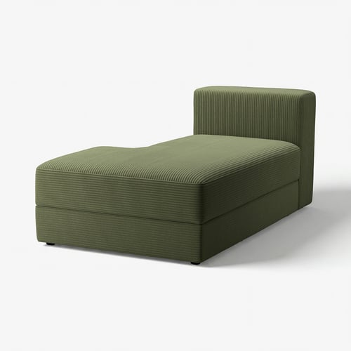 JÄTTEBO Cover chaise longue module, left, Samsala dark yellow-green