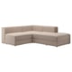 JÄTTEBO modular sofa in beige. Modern design with corduroy, clean lines, and practical storage.