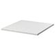 A white JOSTEIN metal shelf, rectangular, with smooth edges, suitable for use indoors or outdoors.