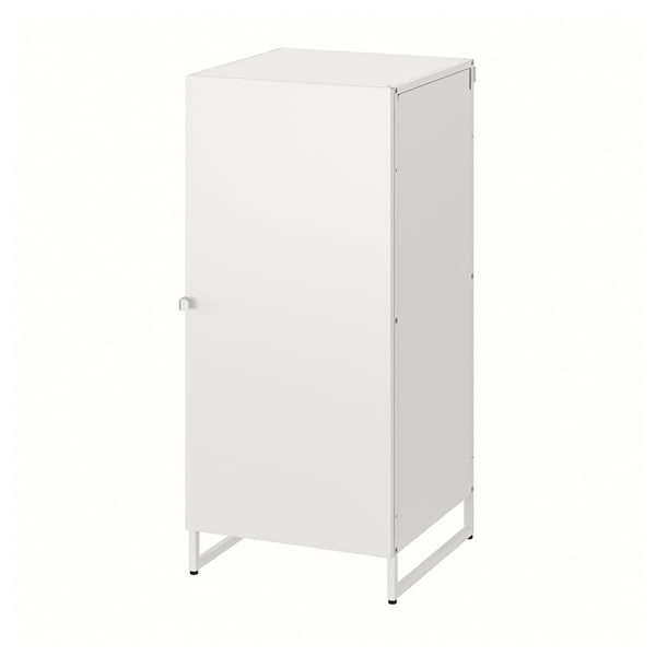 White JOSTEIN cabinet, metal, square, minimalist design, ideal for small spaces.