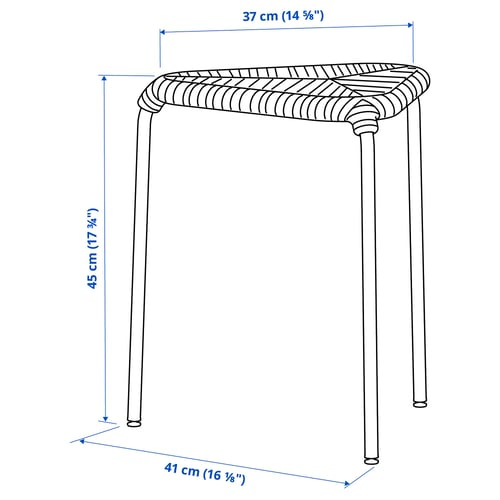 Illustration with measurements for the product: JUTEBODA.