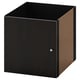 Black KALLAX cube storage, square, modern, wooden, door front, simple design.