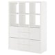 White KALLAX storage unit, modular shelves and drawers.