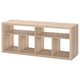 KALLAX tv bench, light oak, wooden squares & open spaces.
