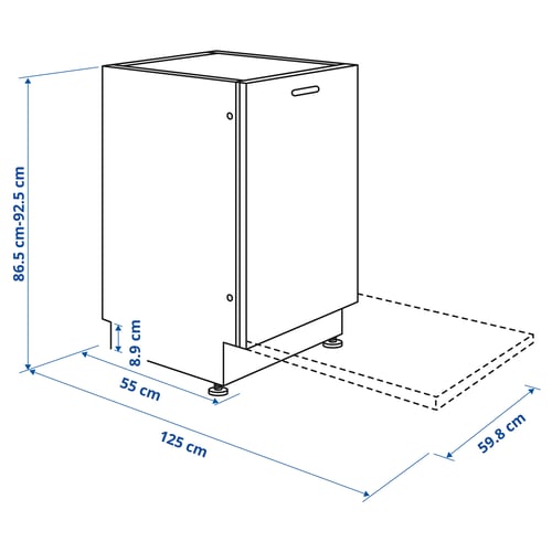 Illustration with measurements for the product: KALLBODA.