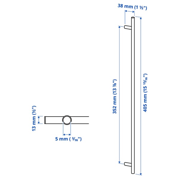 Illustration with measurements for the product: KALLRÖR.