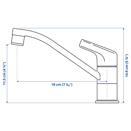 Illustration with measurements for the product: KALLSJÖN.