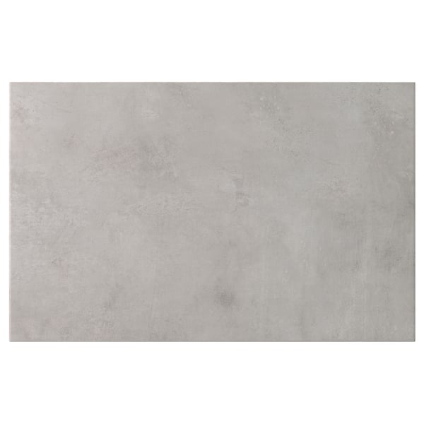 A KALLVIKEN grey concrete-effect cabinet door. It is rectangular and made from high-pressure melamine laminate with a slightly textured finish.