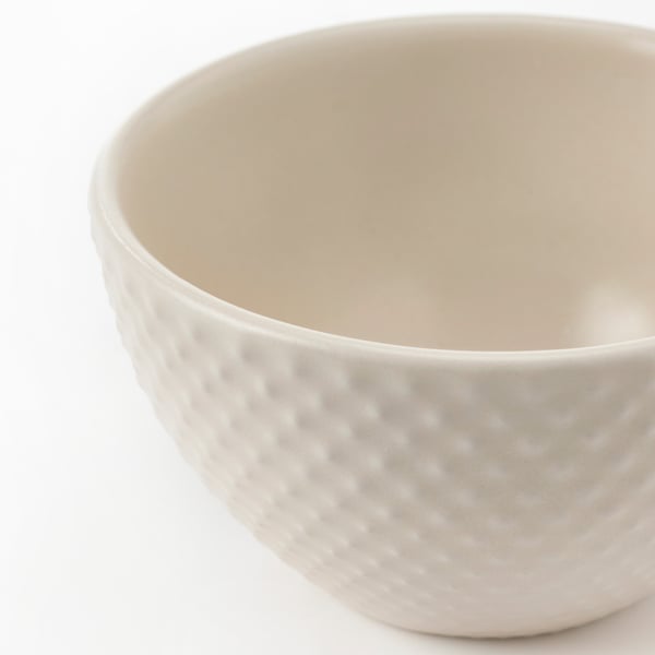 Matte white bowl with dots.