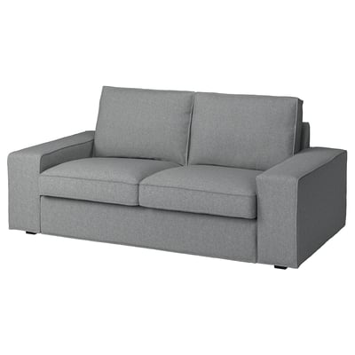 KIVIK grey sofa; modern design, low armrests, comfortable, upholstered in recycled polyester.