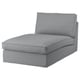 Gray KIVIK chaise longue, l-shaped, soft fabric, perfect for lounging.