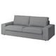 Modern grey couch, KIVIK, sleek, clean lines, grey fabric, soft, machine-washable.