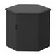 Hexagonal KJUGE storage ottoman, dark grey, with removable lid.