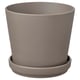 Brown planter with saucer, indoor/outdoor