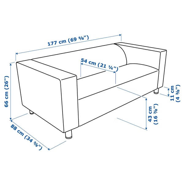 Illustration with measurements for the product: KLIPPAN.