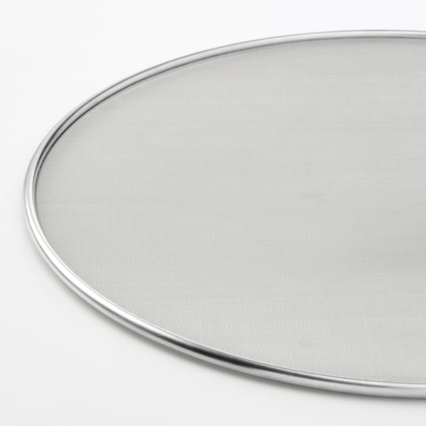 Round stainless steel splatter screen.