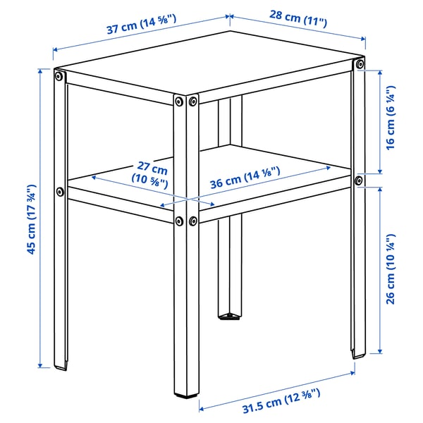 Illustration with measurements for the product: KNARREVIK.