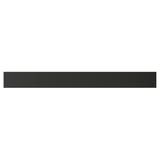Black KNIVSHULT drawer front, sleek handle-free design, rectangular, made of plastic and particleboard.
