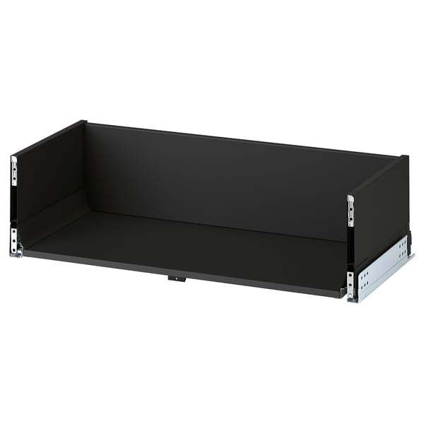 KNIVSHULT black kitchen drawer - sleek, modern design with smooth finish, durable melamine, full extension, self-closing.