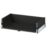 KNIVSHULT drawer, black, metal & particleboard, rectangular, smooth finish, sleek design.