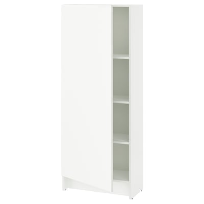 White KNOXHULT high cabinet with left/right door option, adjustable shelves, melamine & acrylic paint surfaces.