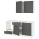 KNOXHULT grey-white kitchen set: 1 wide counter, 2 wall shelves. Modern, scratch-resistant, clean.