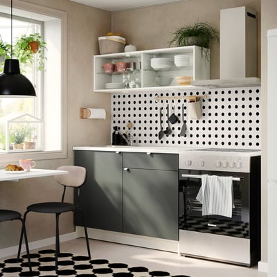 KNOXHULT Kitchen, dark grey, 120x61x220 cm