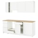 KNOXHULT white kitchen cabinets. Drawers and shelves. Made from melamine, laminate, and plastic edges. Clean, modern design.