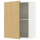 KNOXHULT wall cabinet, oak effect, white interior, adjustable shelf, left/right door, white, rectangular.