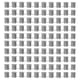 Grid of grey KOMPLEMENT polyethylene plastic cover caps, uniformly arranged, cylindrical shape with ridged design.